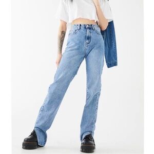 Momokrom Side Slit Hem Vintage Wash Jeans‎ UK 10 Tall Girl Friendly